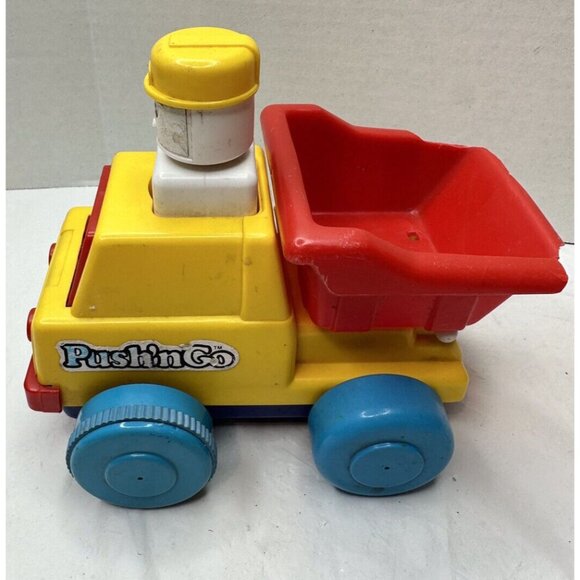 Push N Go Tomy 1975 Yellow Dump Truck Vehicle Vtg Toy Kids Toddler Play Time - Picture 2 of 3